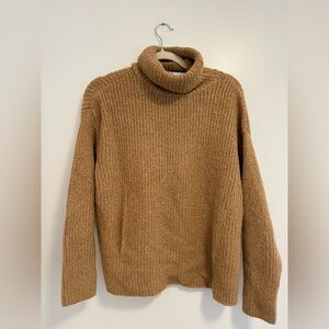 Zara beige brown chunky turtleneck sweater small
